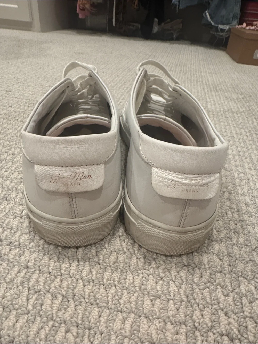 Good Man Brand White Low-Top Leather Sneakers